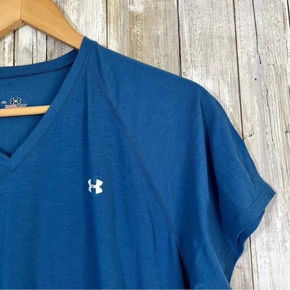 Under Armor Blue V Neck Tee - Picture 2 of 6
